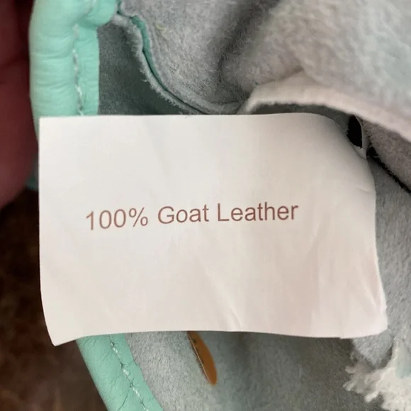 Digz Full Grain Goatskin Large Garden Gloves, 100% Goat Leather, Mint Green, NWT - Picture 6 of 8